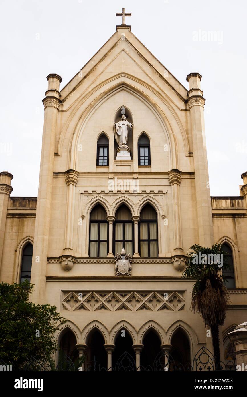 Floridian facade of the Ancelle Sacro Cuore convent in Rome, Italy Stock Photo