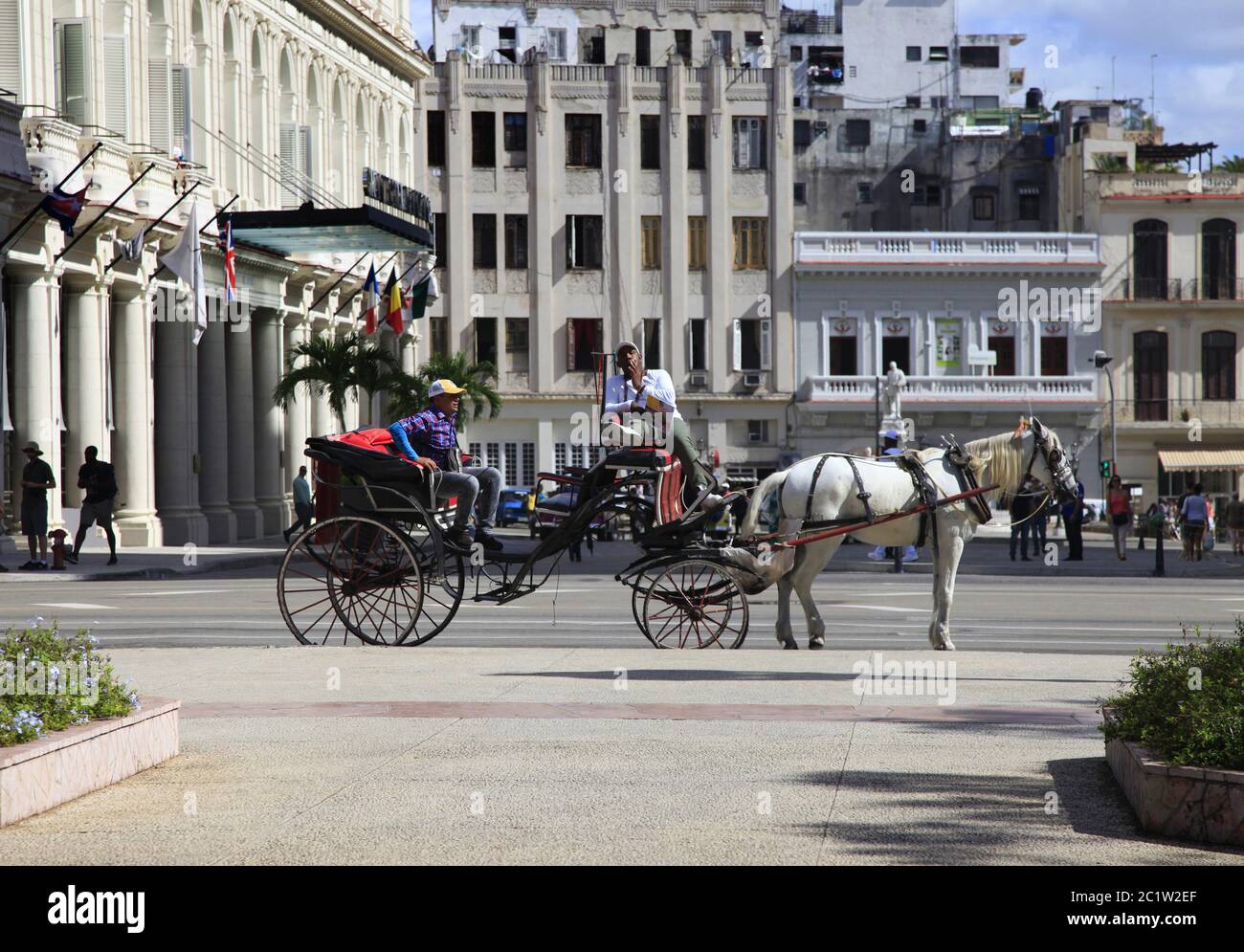 Horse and carriage on the streets of Havana Stock Photo