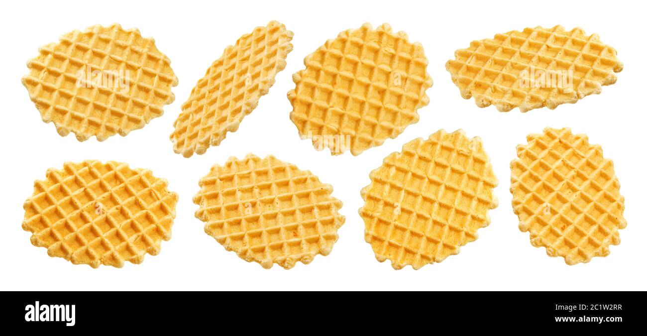 Belgian waffles isolated on white background Stock Photo