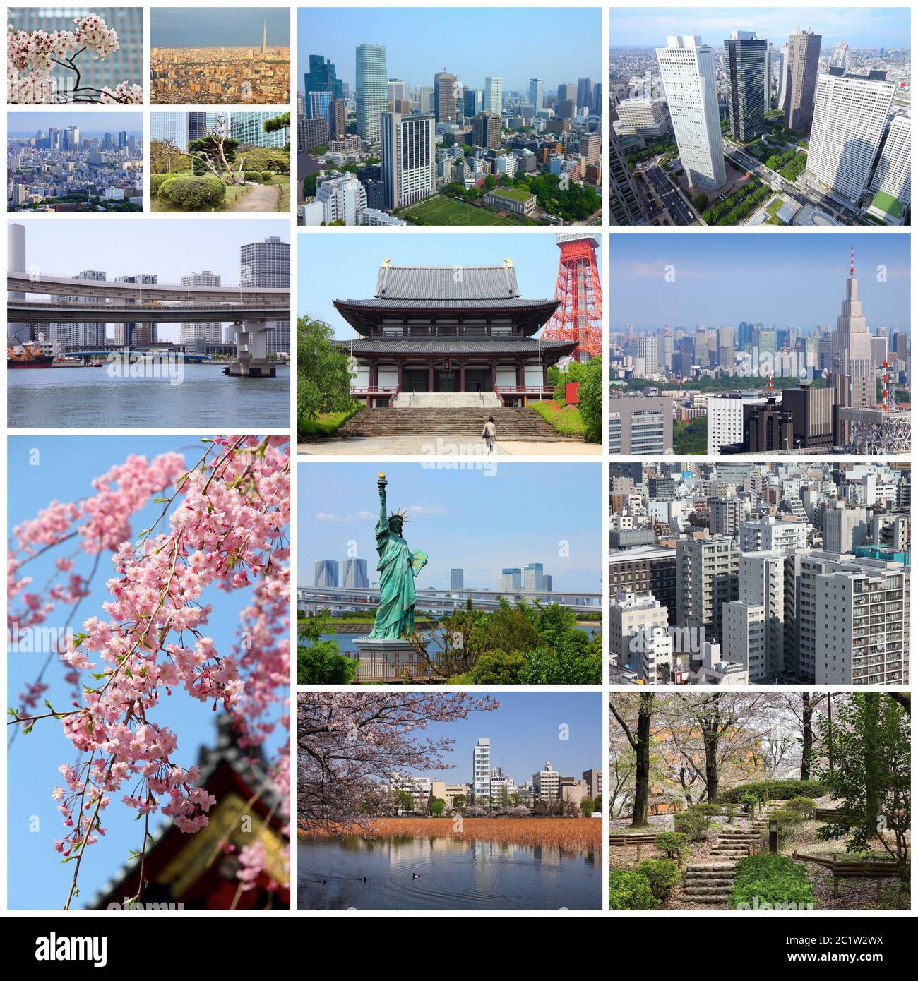 Tokyo Japan Photos Set Collage Includes Major Landmarks Like Shinjuku Ward Ueno Park Chiyoda And Bunkyo Stock Photo Alamy