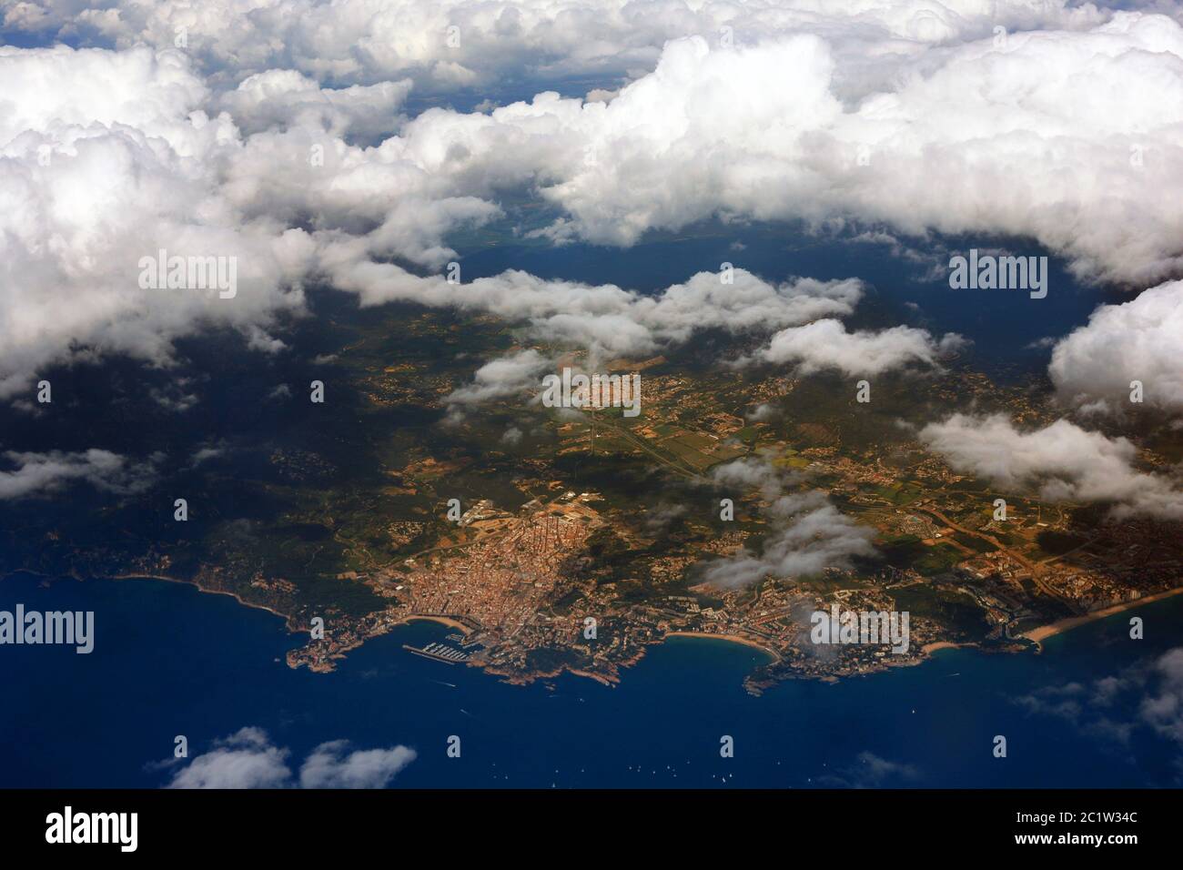 A bird's eye view of the coast of Spain Stock Photo - Alamy