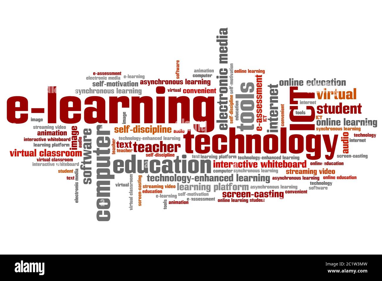 E-learning online course issues and concepts word cloud illustration. Word  collage concept Stock Photo - Alamy