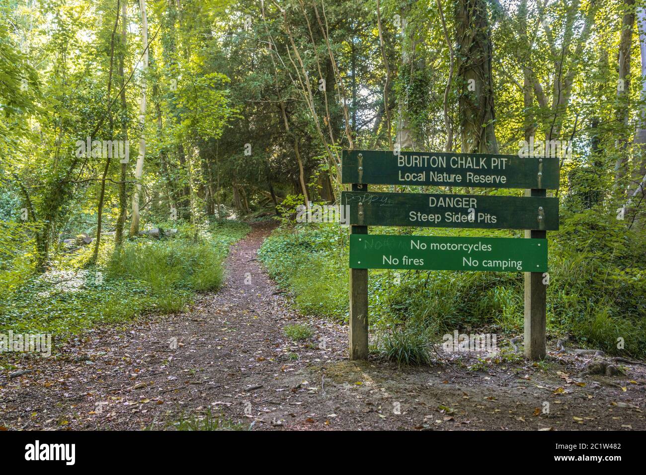 Sign at the entrance to the Buriton Chalk Pits Local Nature Reserve in