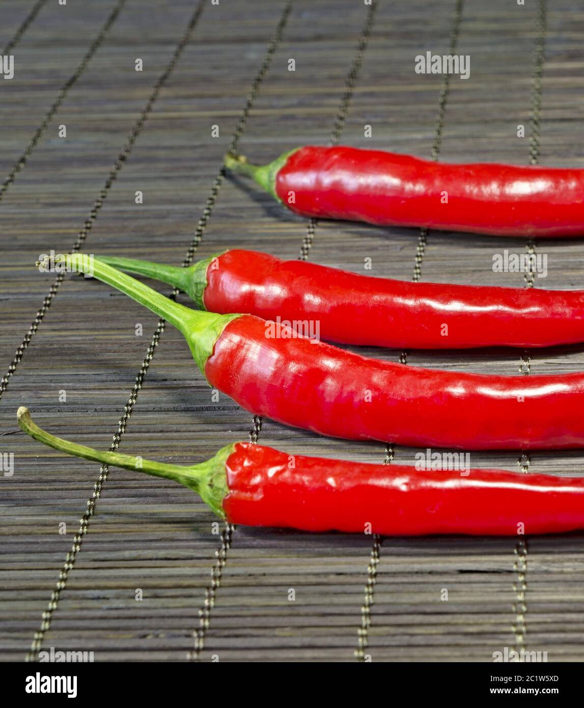 Red Hot Chili Peppers on bamboo napkin Stock Photo - Alamy