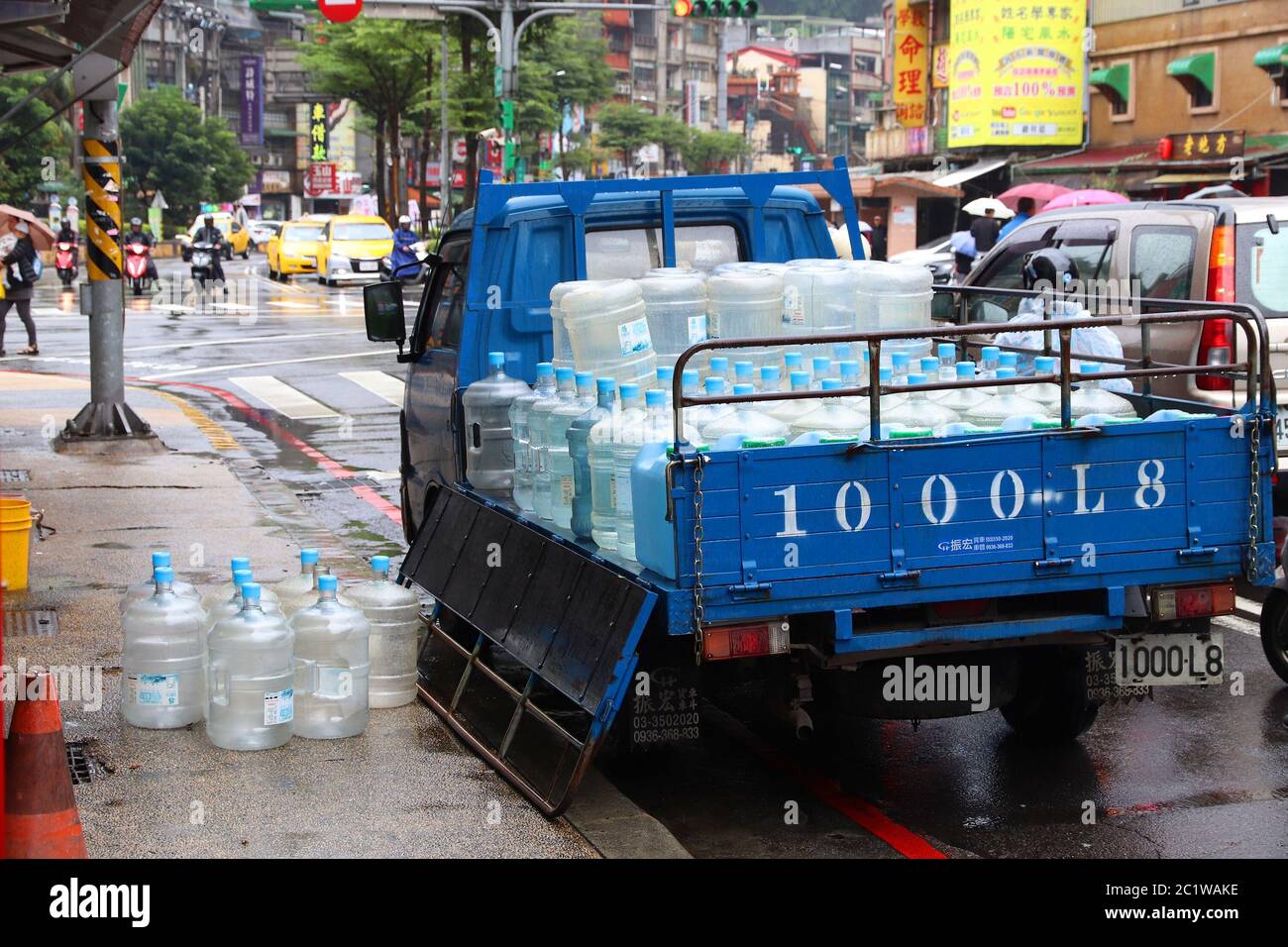 KEELUNG, TAIWAN NOVEMBER 23, 2018 Office water cooler bottles