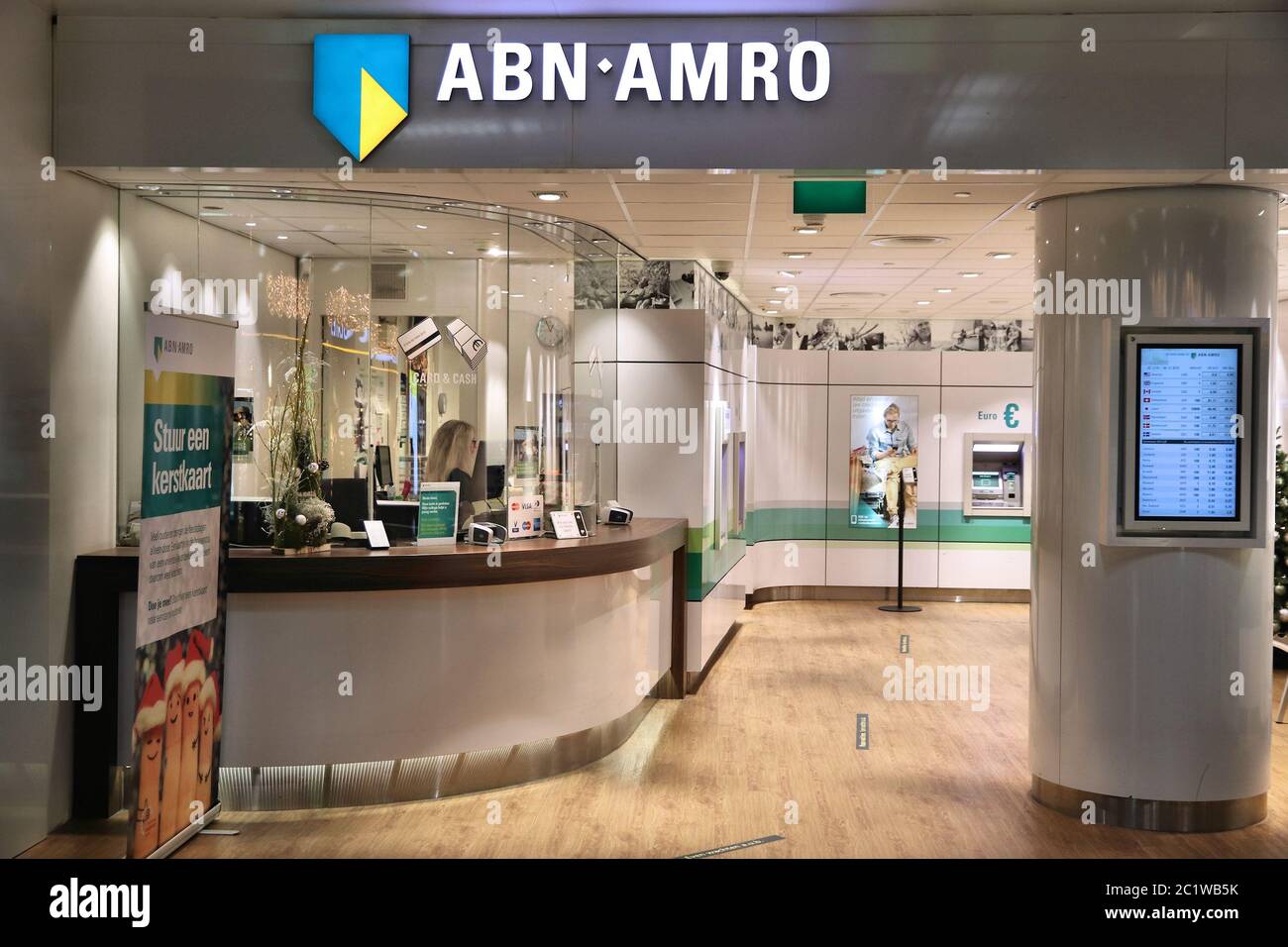 AMSTERDAM, NETHERLANDS - DECEMBER 6, 2018: ABN AMRO bank branch at
