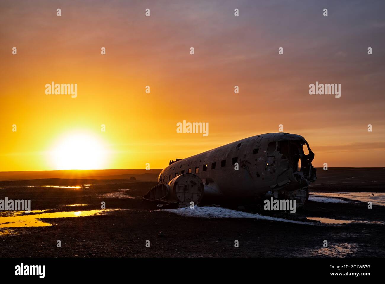 The plane wreck in Solheimasandur, Iceland Stock Photo