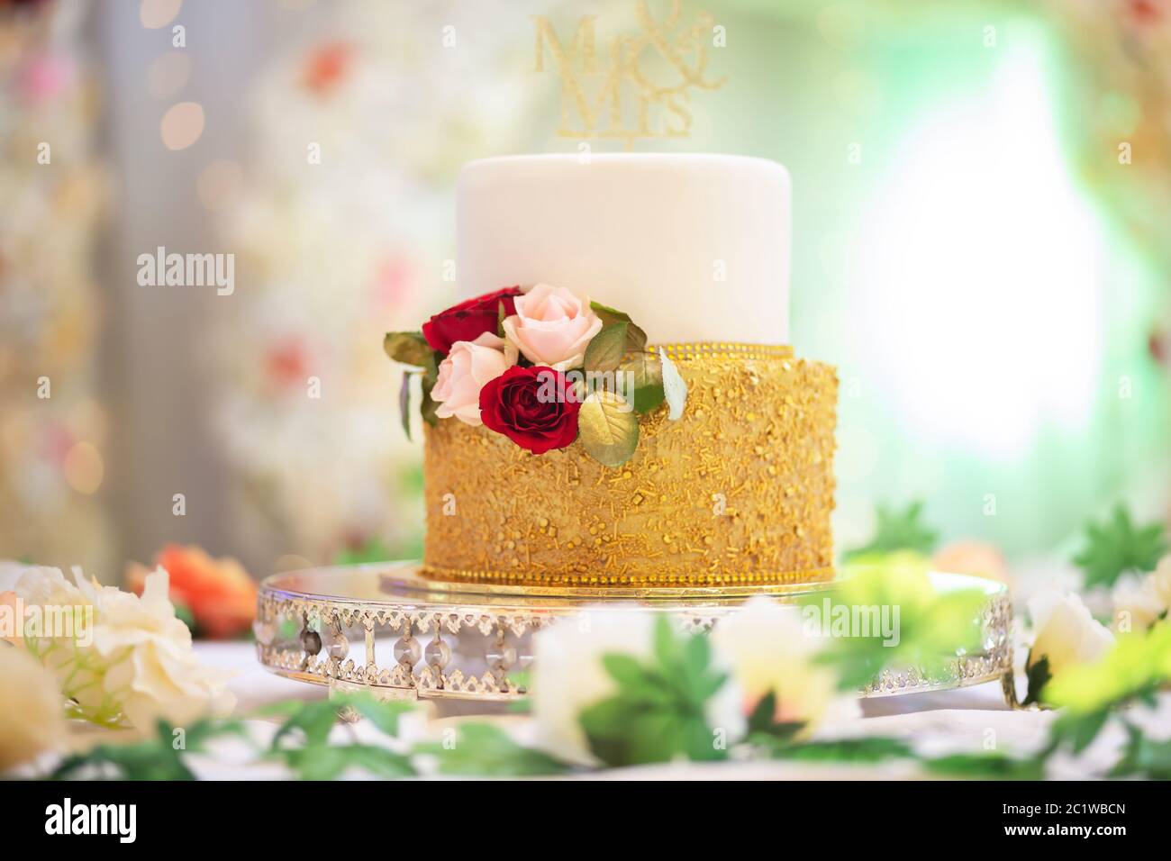 Wedding reception cake Stock Photo