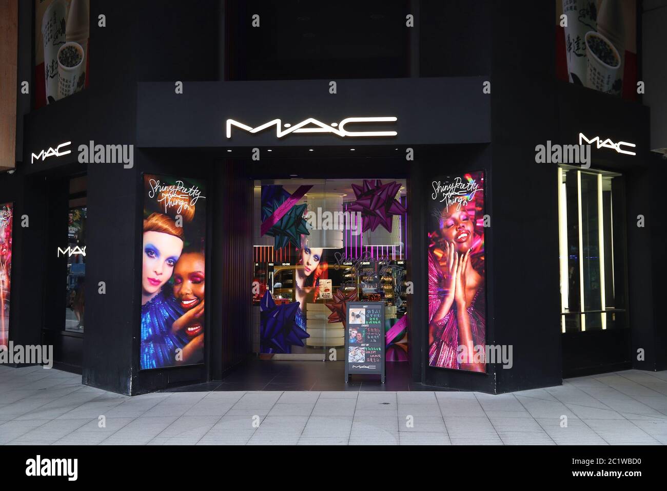 TAIPEI, TAIWAN - DECEMBER 5, 2018: Mac Cosmetics beauty store in Ximending shopping district in Taipei. Mac is part of Estee Lauder Companies group. Stock Photo