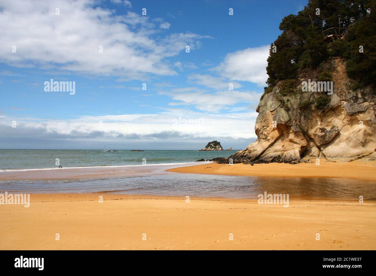 South Island nature, New Zealand. Kaiteriteri beach landscape near Abel Tasman National Park (Tasman District). Stock Photo