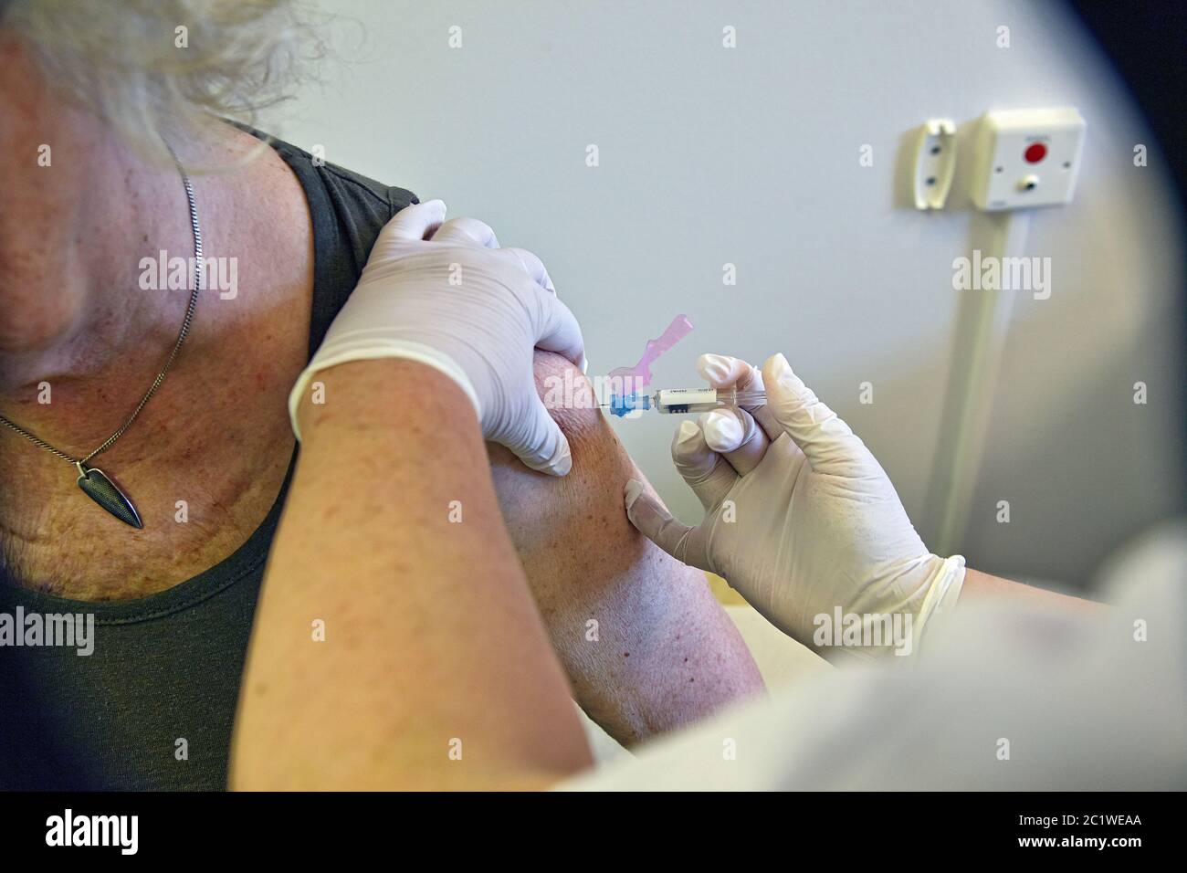 Virus flu vaccination in sweden Stock Photo