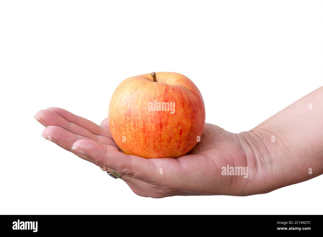 apple on a hand Stock Photo