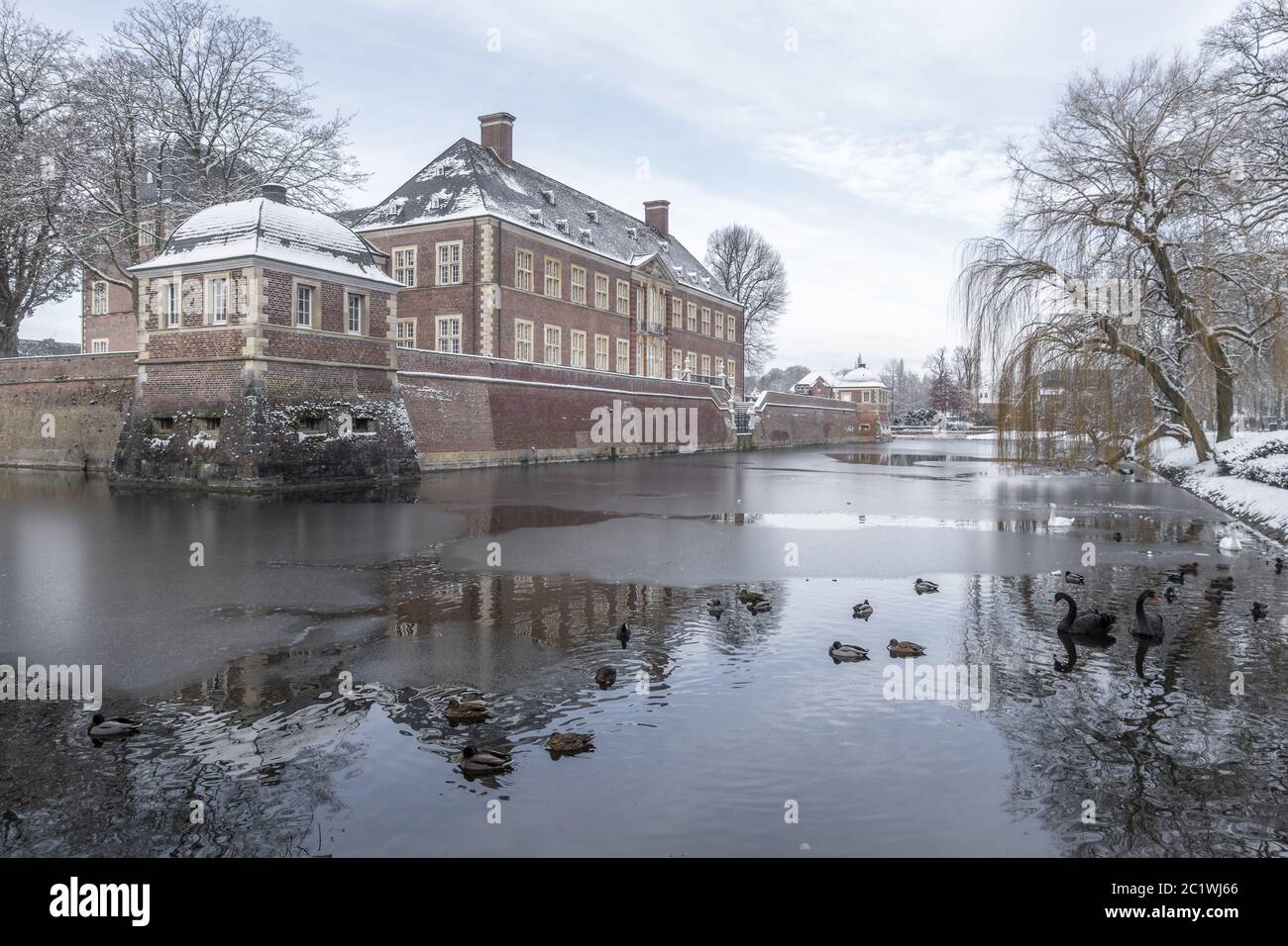 Baroque castle Ahaus in winter Stock Photo