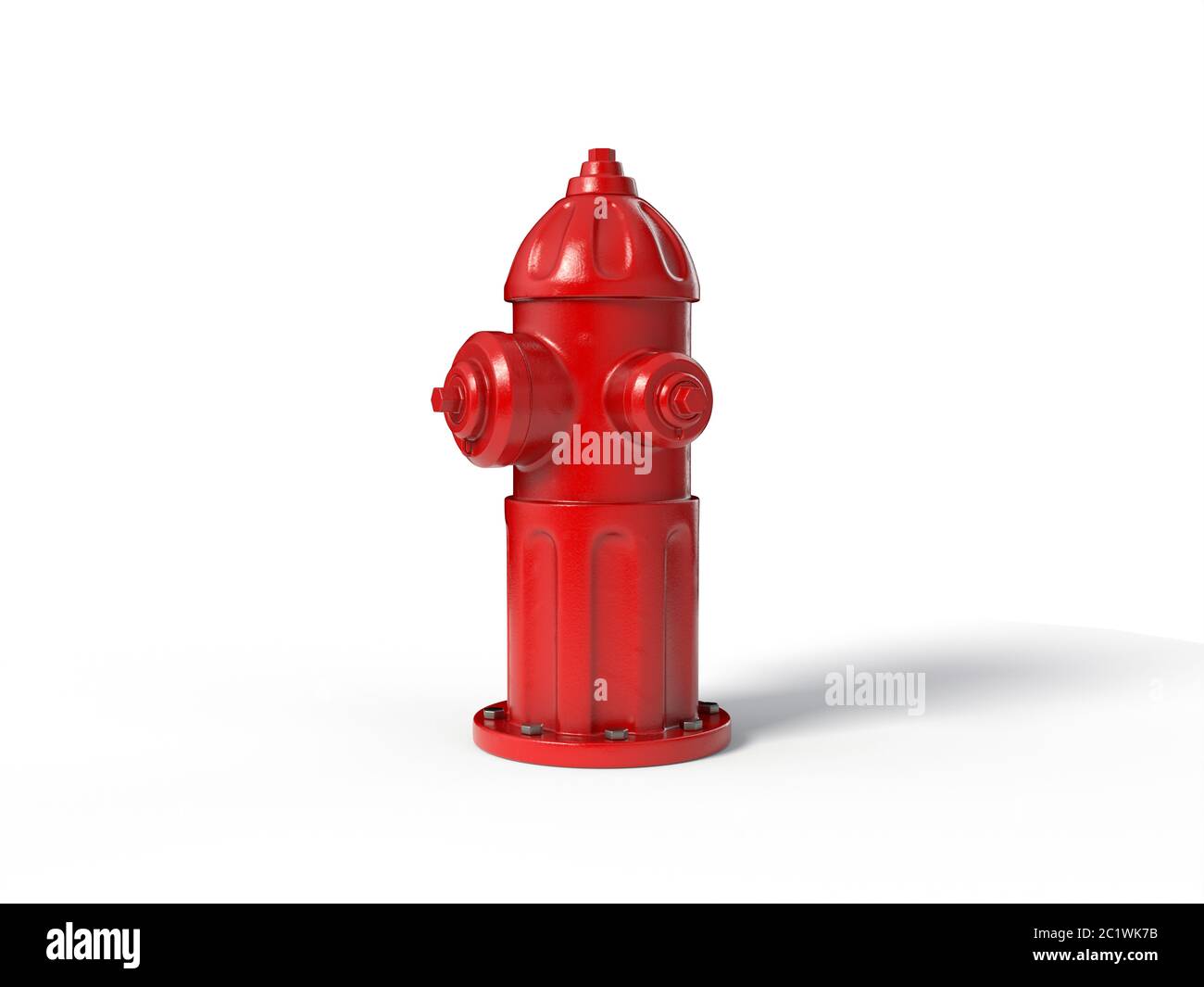 red fire hydrant, isolated on white background. 3D illustration Stock
