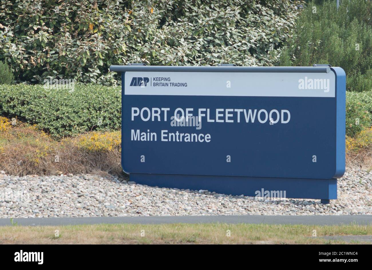 to the Port of Fleetwood Stock Photo Alamy