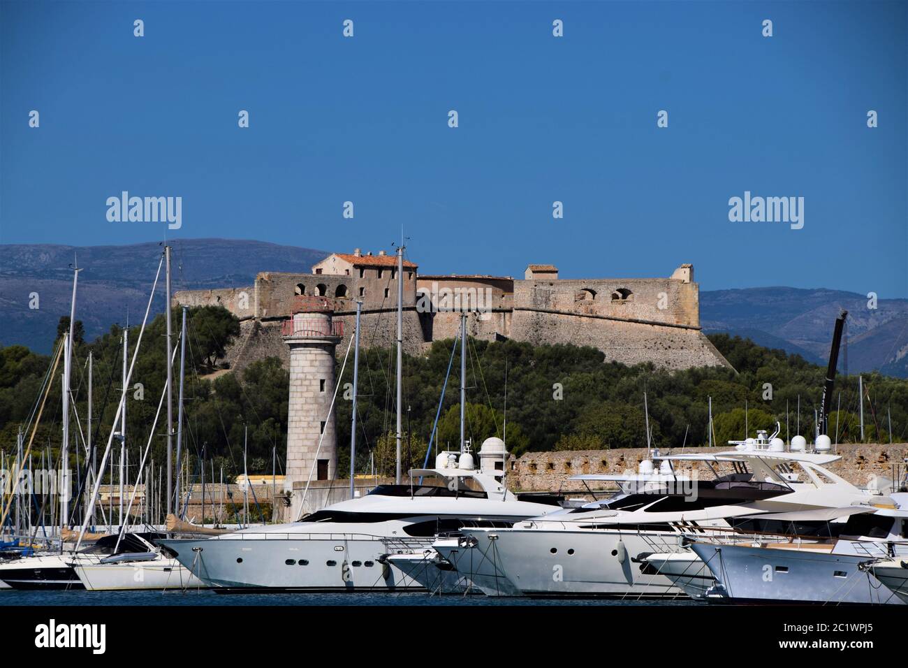 Fort Carre and Port Vauban, Antibes, France Stock Photo