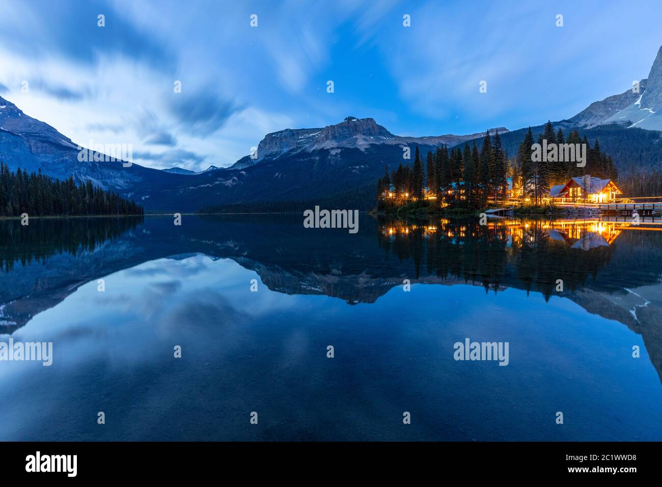 Lake Emerald in Canada Stock Photo Alamy