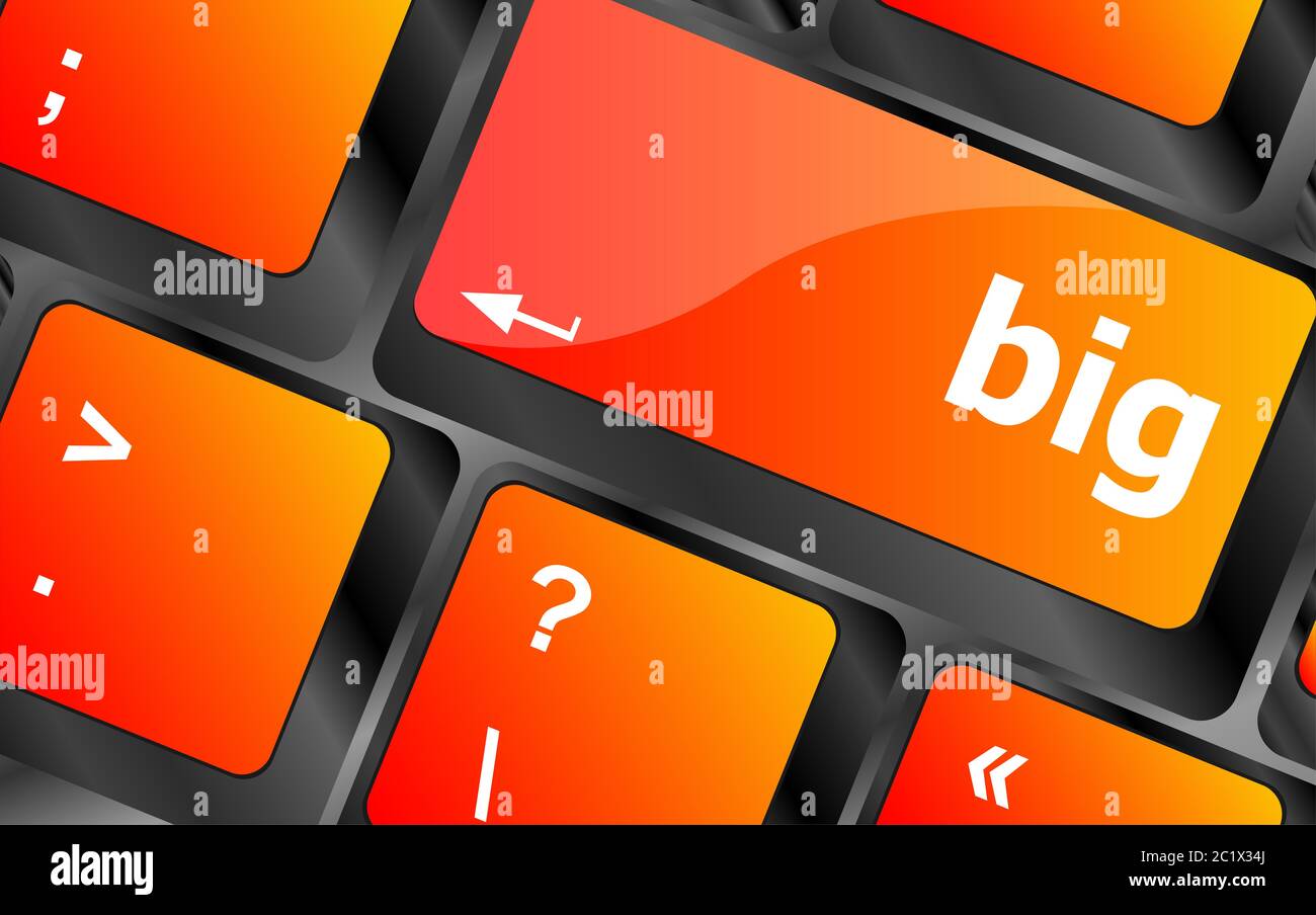 big word on keyboard key, notebook computer button Stock Photo