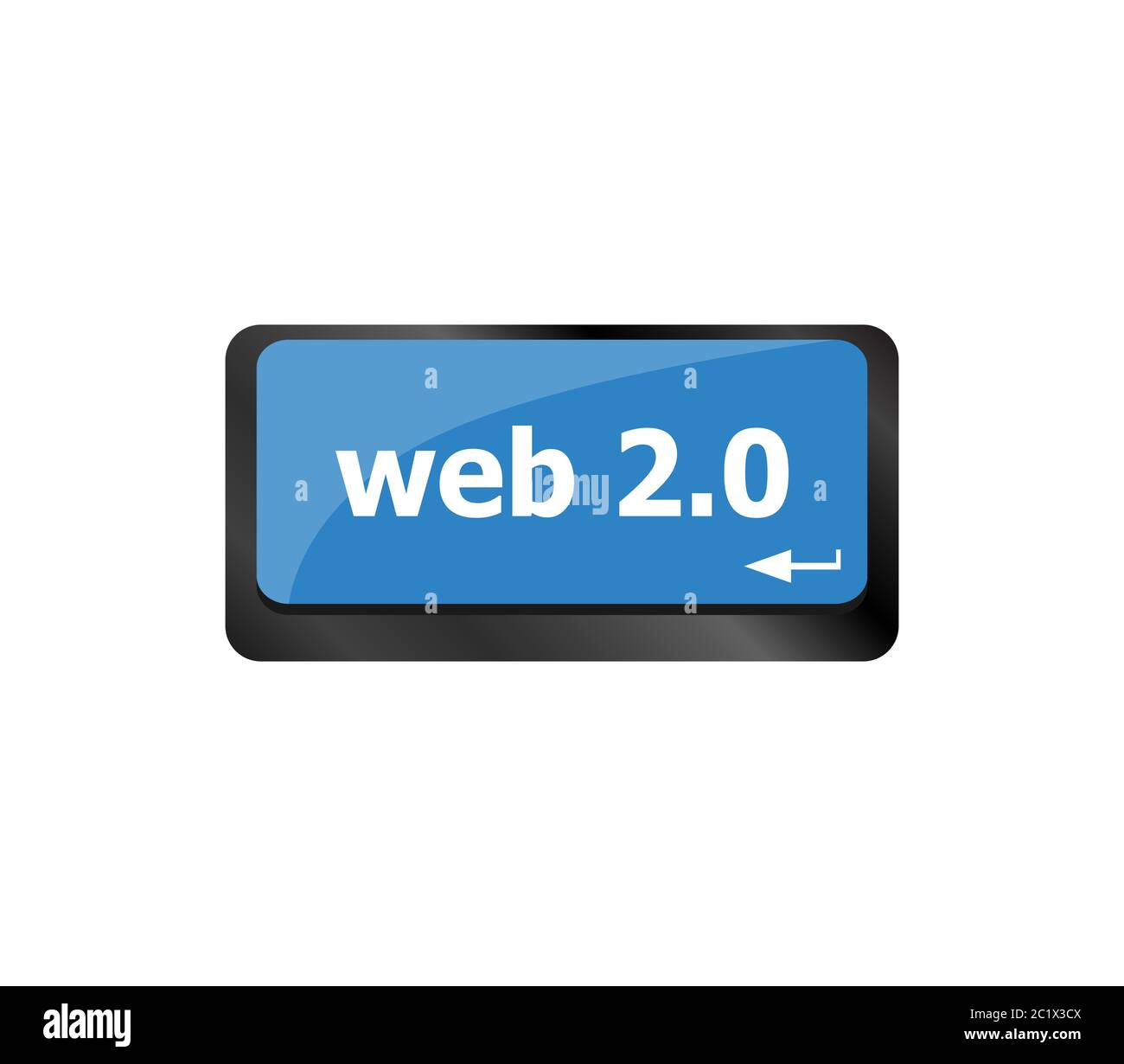 web 2 0 rss or blog concept with internet computer key on keyboard Stock Photo