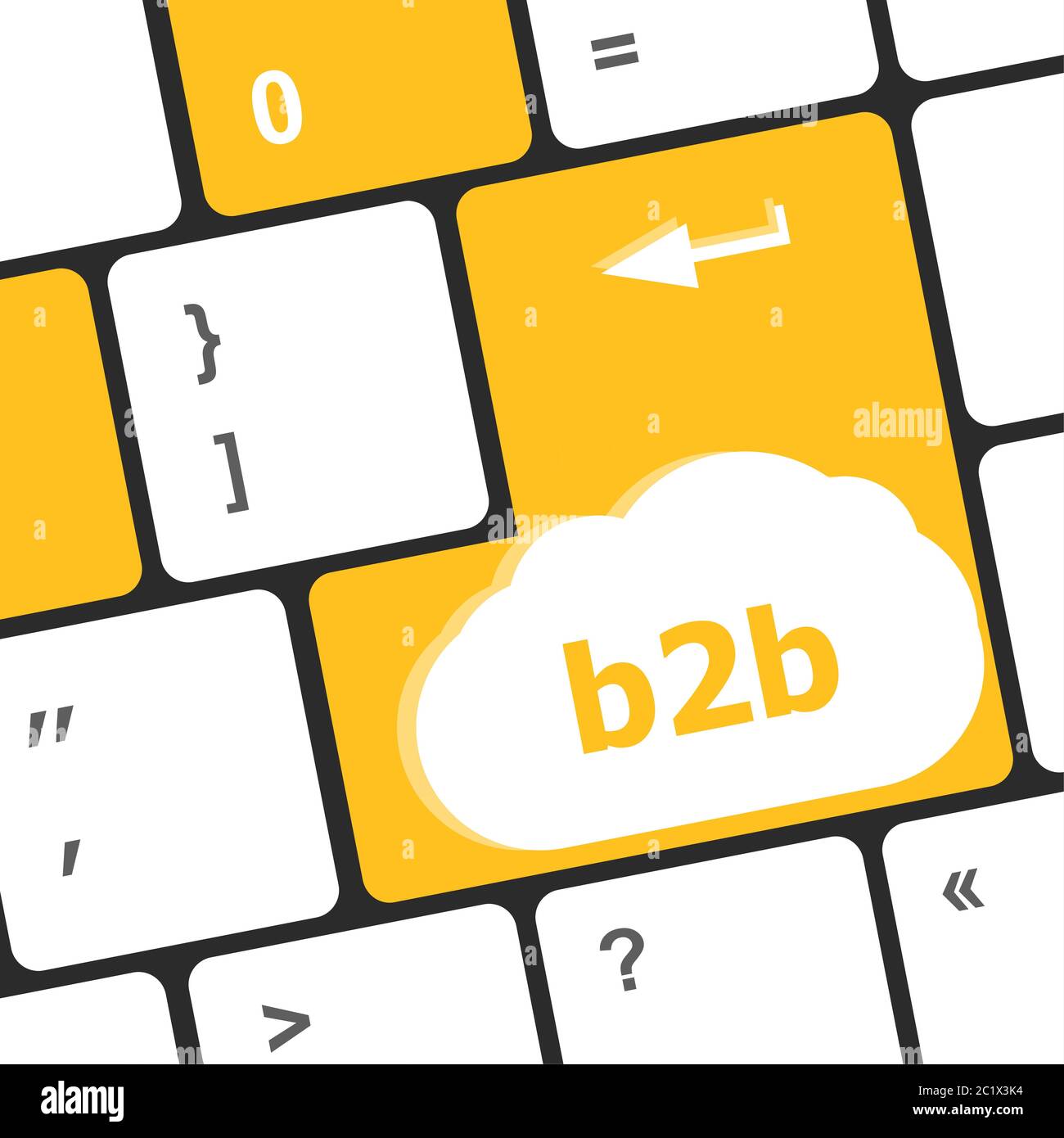 word b2b on digital computer keyboard key Stock Photo