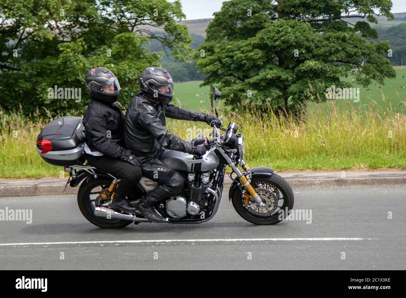 2018 Honda CB1000 Nq-J; Motorbike rider; two wheeled transport, motorcycles, vehicle, roads, motorbikes, bike riders motoring in Chorley, UK Stock Photo