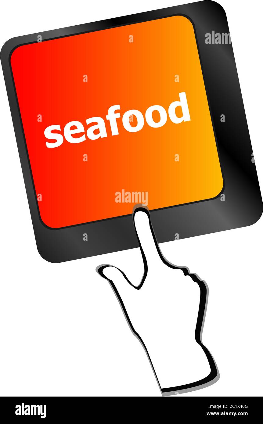 keyboard key layout with sea food button Stock Photo