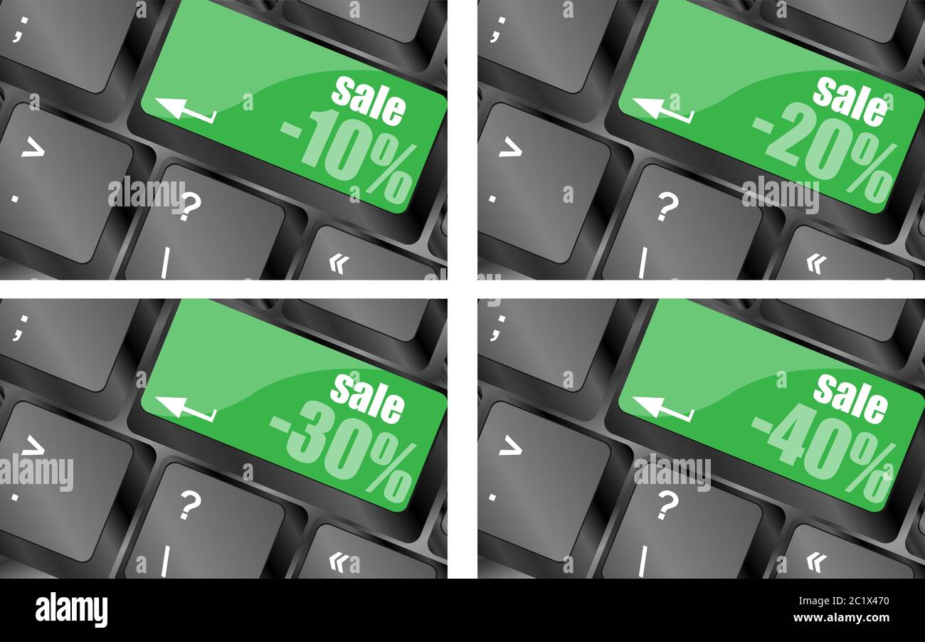 Commercial price with percentage reduction concept on computer keyboard ...
