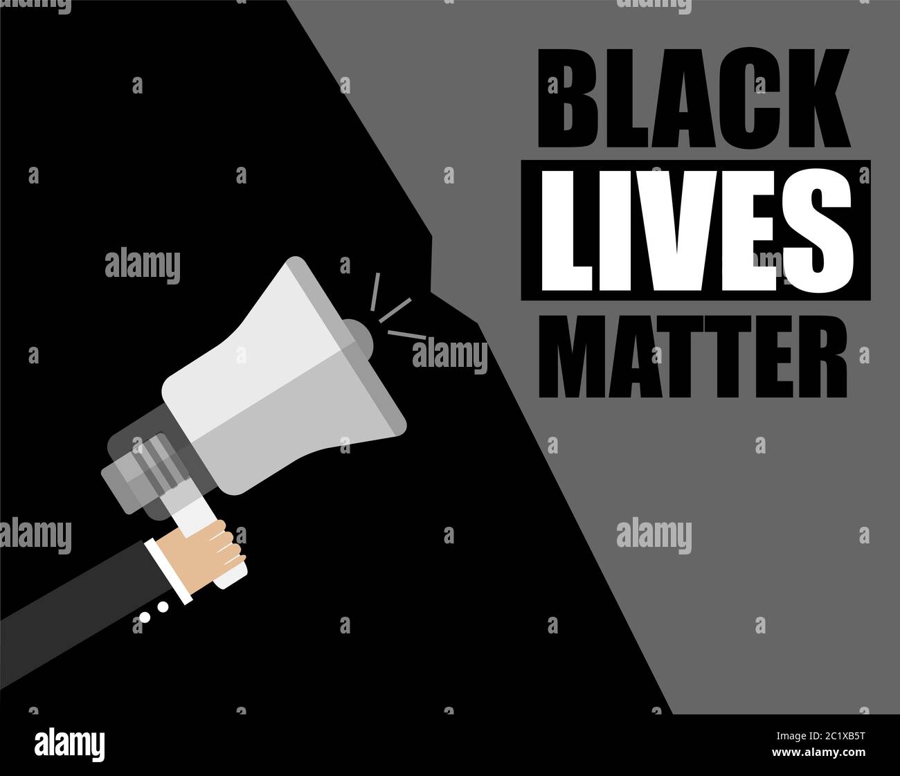 Black Lives Matter, I Can't Breathe. Protest Banner about Human Right of Black People in US. Black Lives Matter. America. Stock Photo