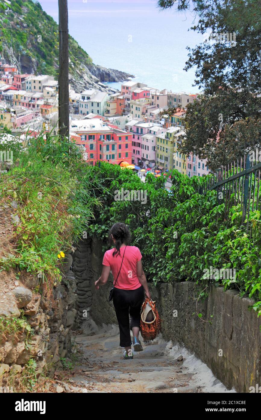 Descent to Vernazza Stock Photo