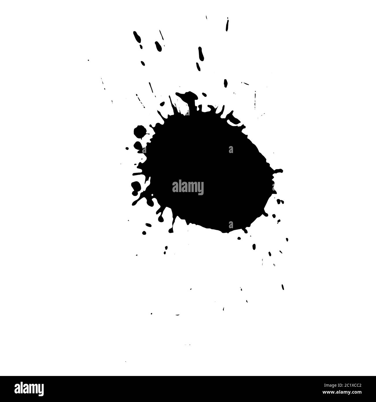 Ink black blot. Abstract stain. Isolate on a white background. Stock Vector