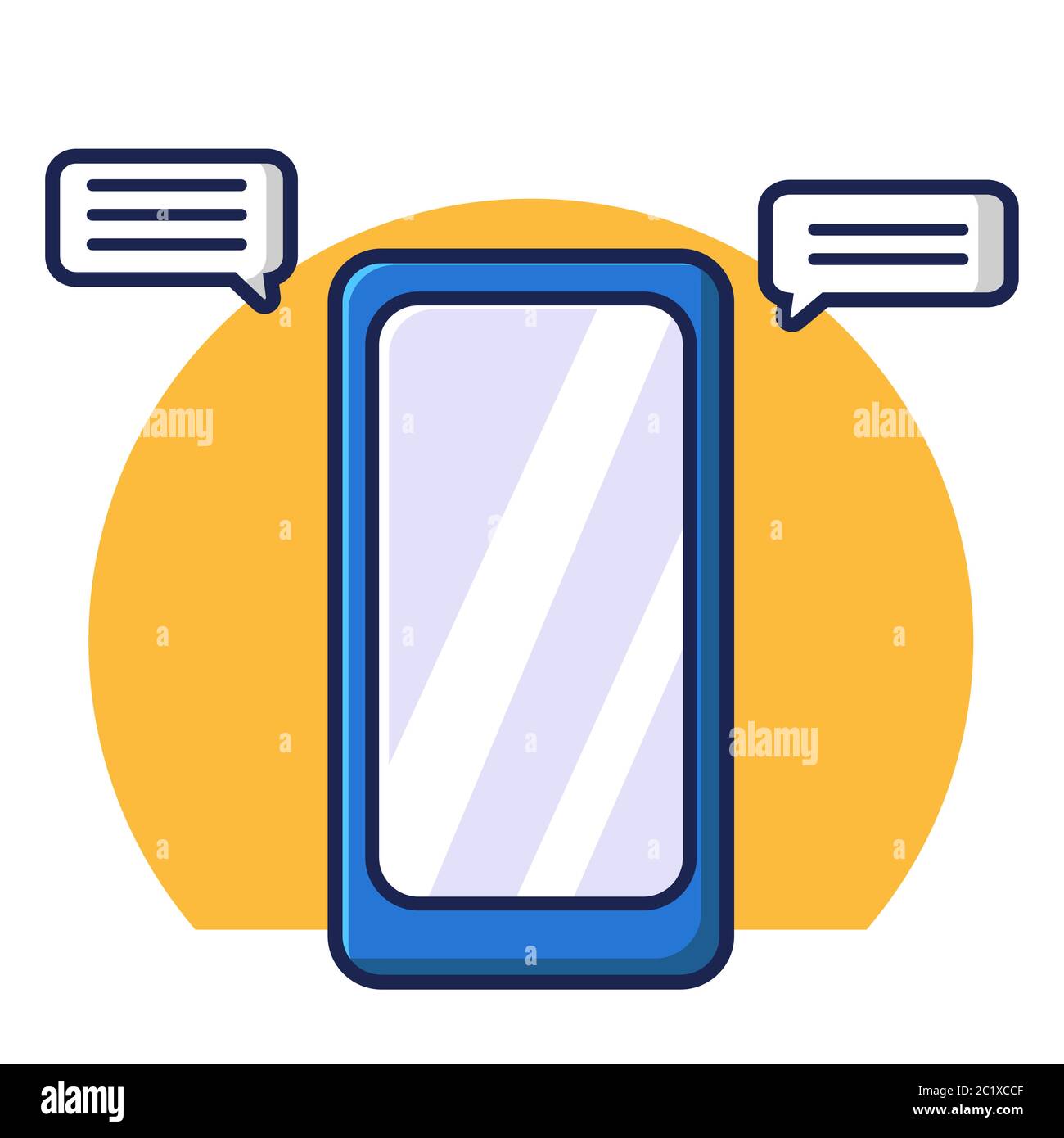 Handphone With Messages Vector Illustration Smartphone Flat Cartoon Style Stock Vector Image Art Alamy