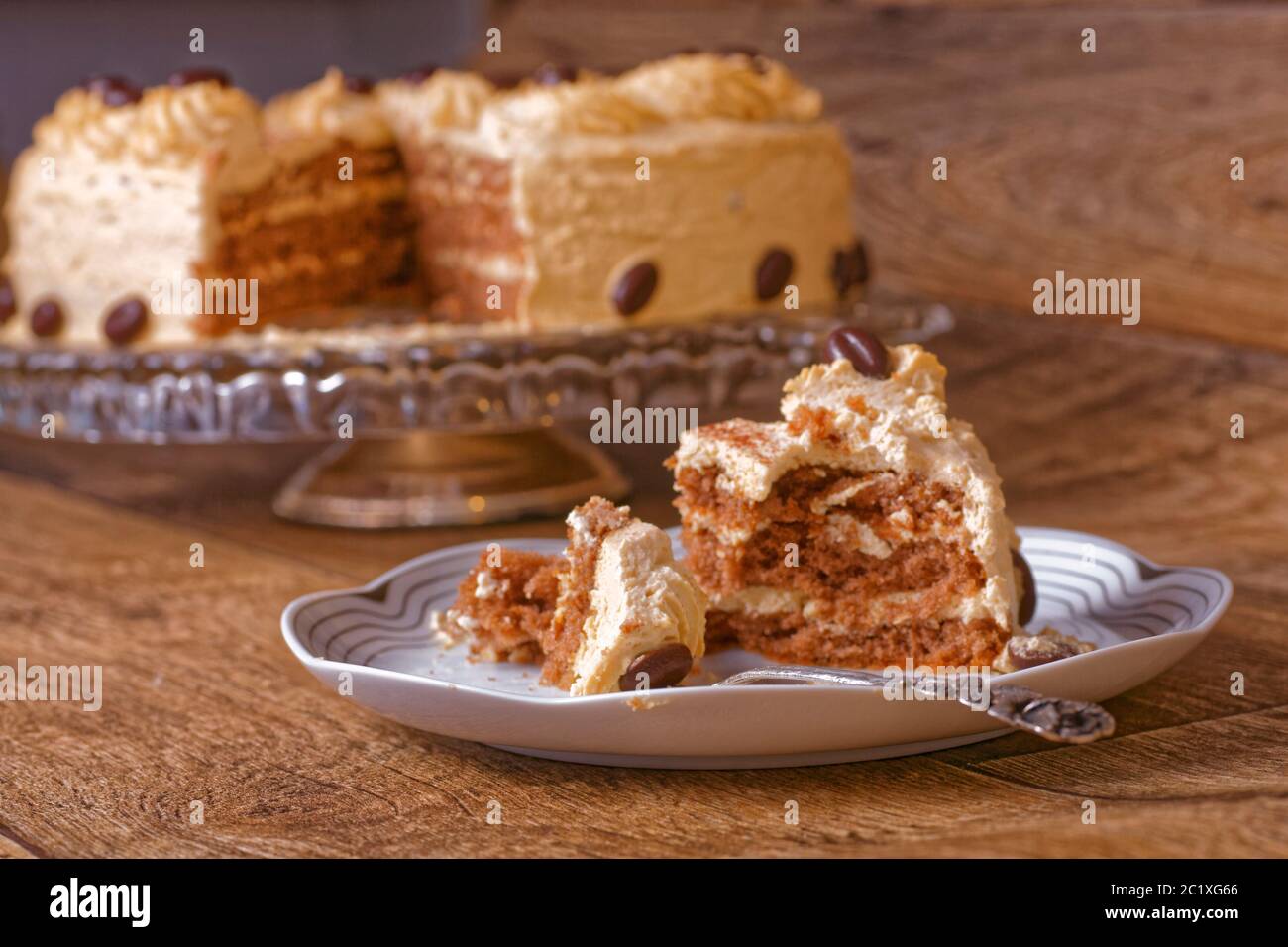 mocha cream cake Stock Photo