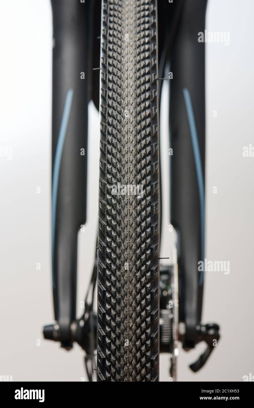 Front bicycle wheel tyre close up view isolated Stock Photo - Alamy