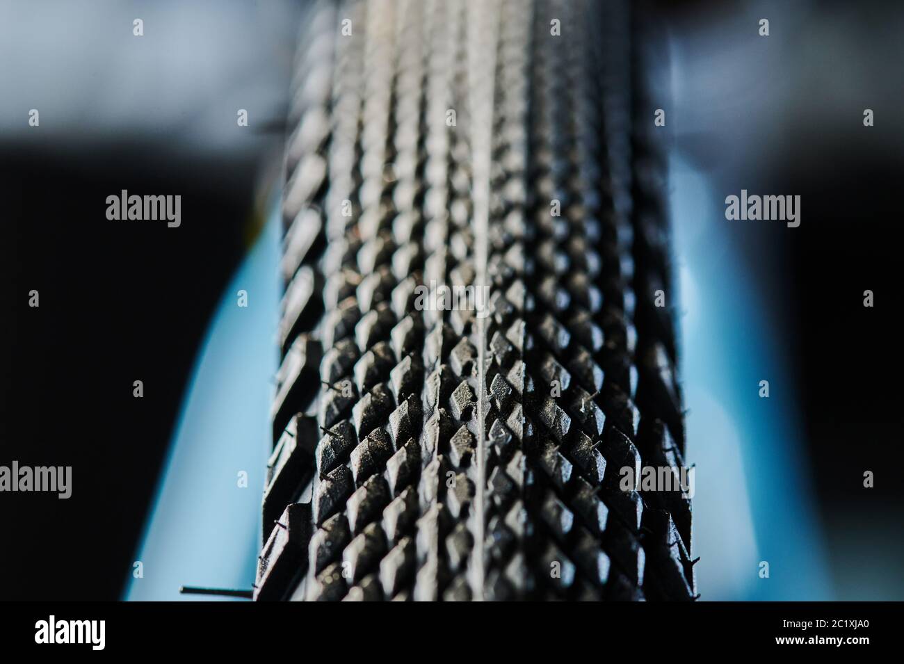 Relief of bicycle wheel macro close up view Stock Photo