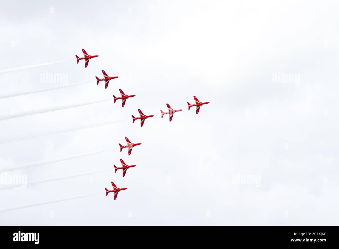 An RAF Red Arrow Display In England Stock Photo Alamy An RAF Red Arrow Display In England Stock Photo Alamy