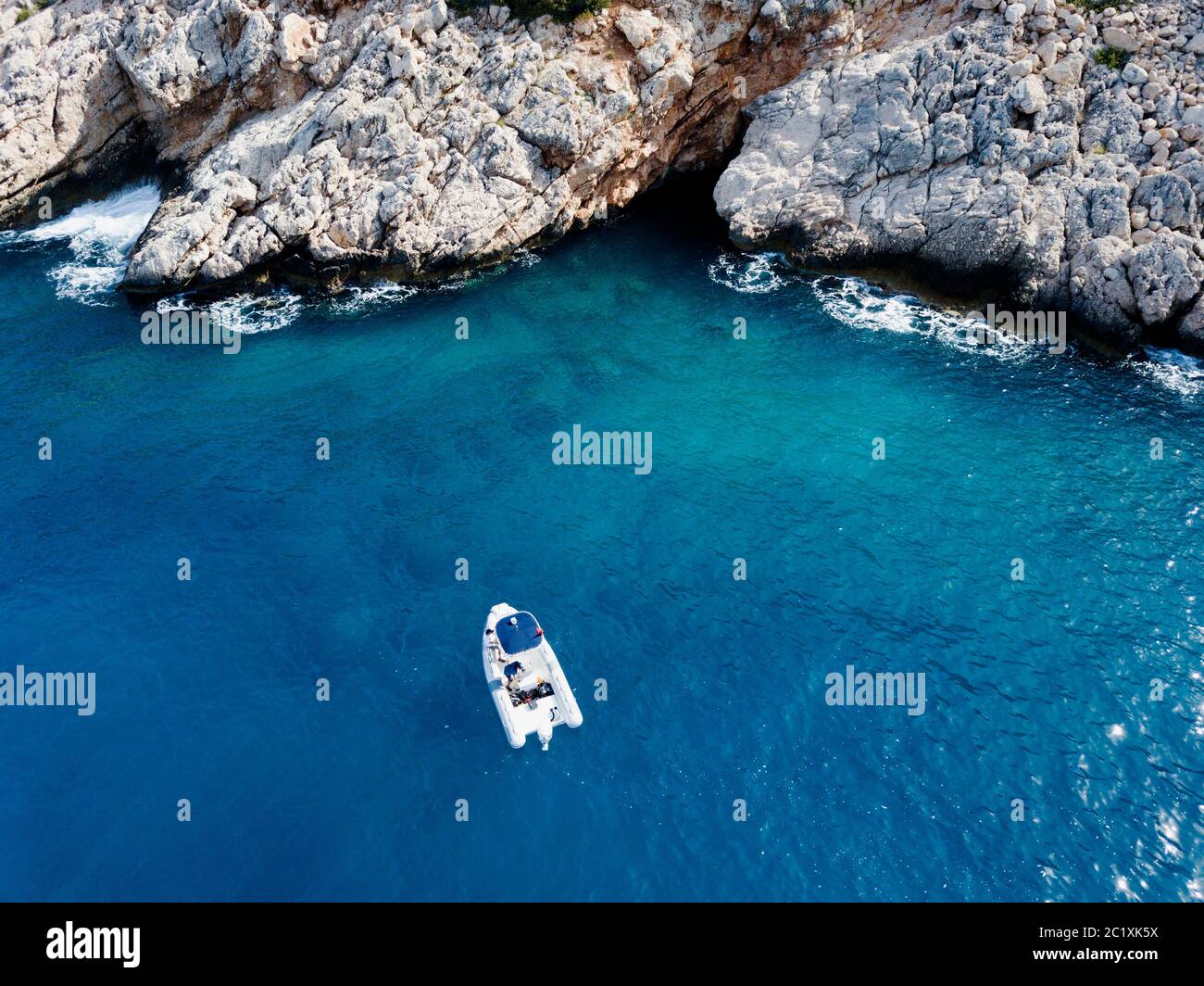 Aerial view of rocky coastline near Kas Antalya Turkey Stock Photo