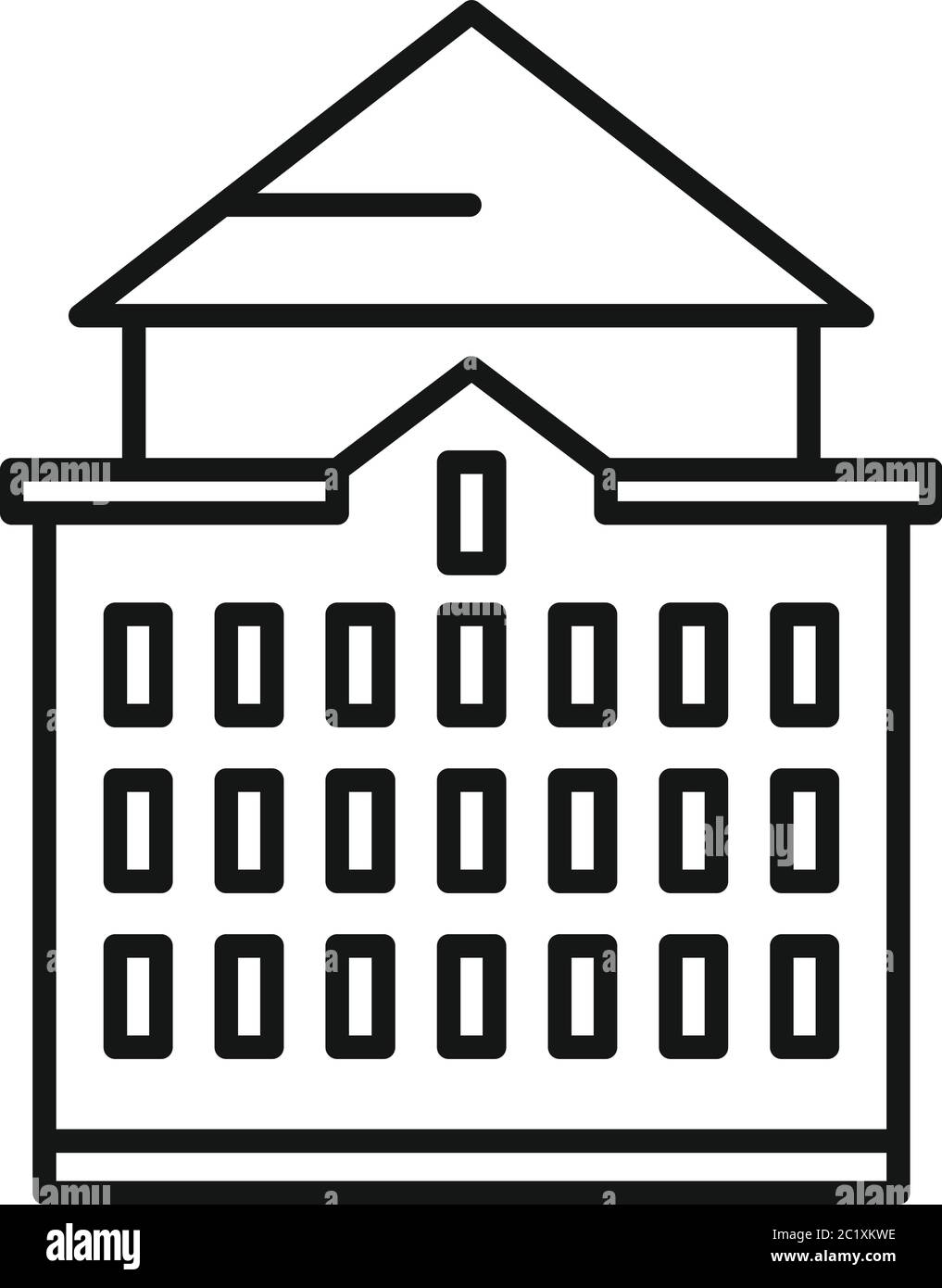 Riga big house icon. Outline riga big house vector icon for web design isolated on white background Stock Vector
