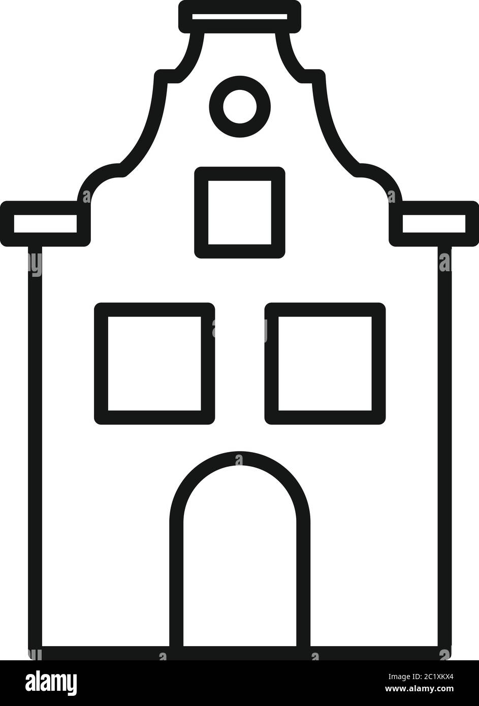 Cute riga house icon. Outline cute riga house vector icon for web design isolated on white background Stock Vector