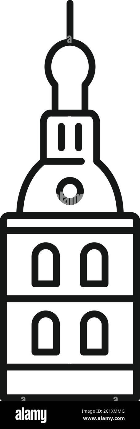 Riga cathedral icon. Outline riga cathedral vector icon for web design isolated on white background Stock Vector