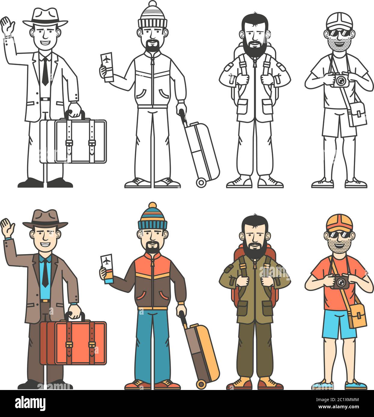 Hiker backpack shorts Stock Vector Images - Alamy