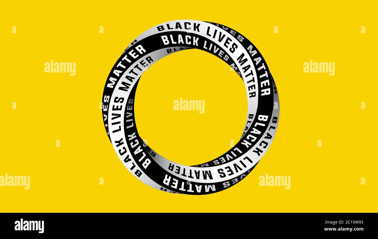 Black lives matter graphic circle symbol. 3D Rendering Stock Photo