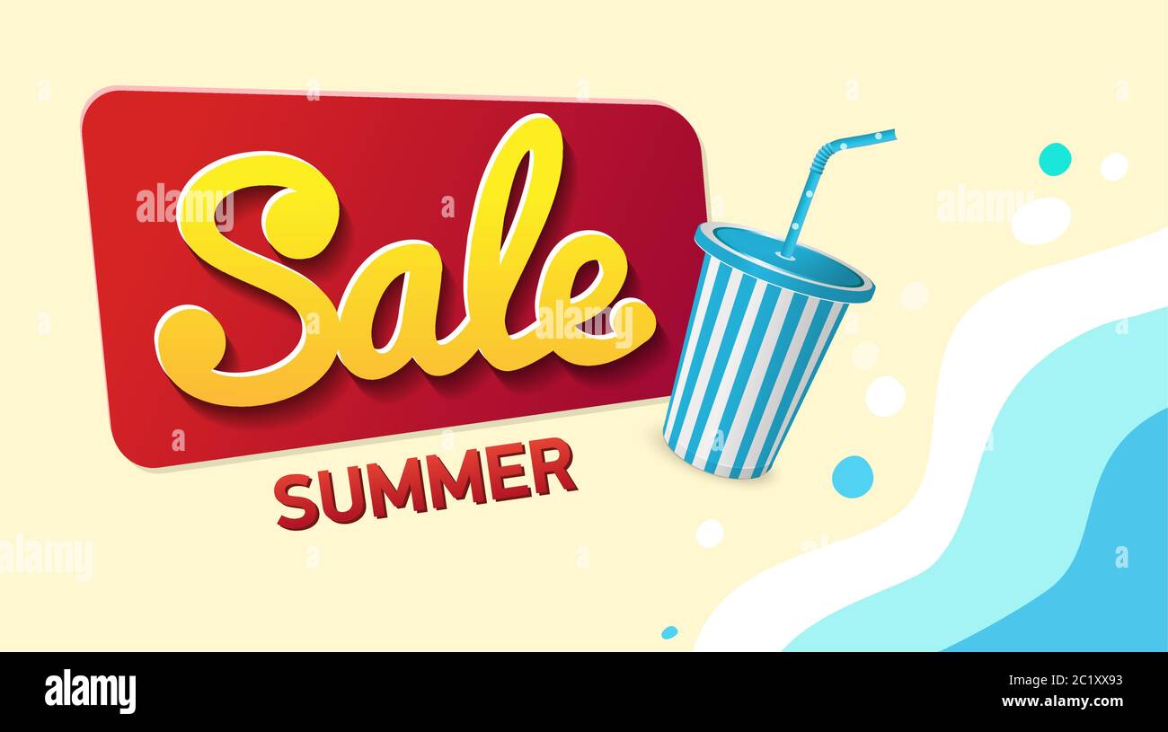 Summer Sale Promotion Banner Offer Beach And Waves Horizontal Banner Sunny Summer Day Vector Background Template For Summer Beach Vacation Stock Vector Image Art Alamy