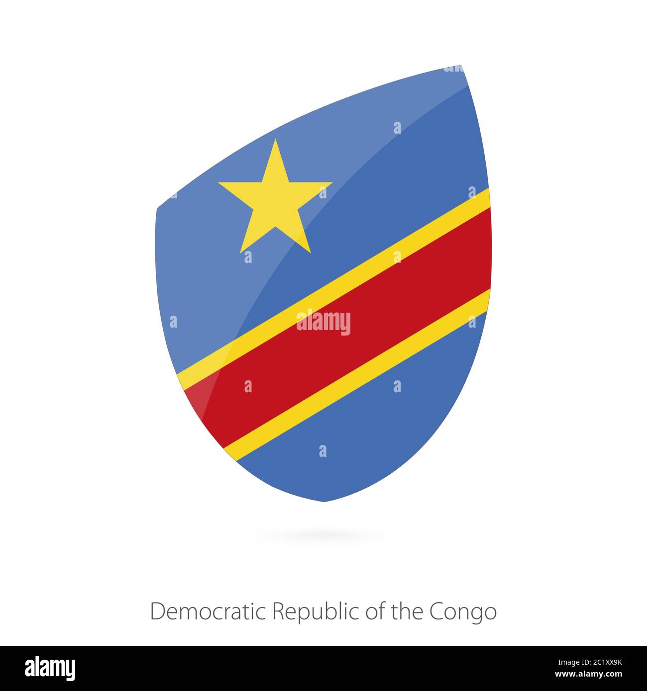 Flag of DR Congo in the style of Rugby icon. Vector Illustration. Stock Vector