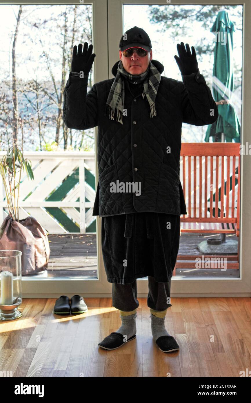 Burglar caught Stock Photo