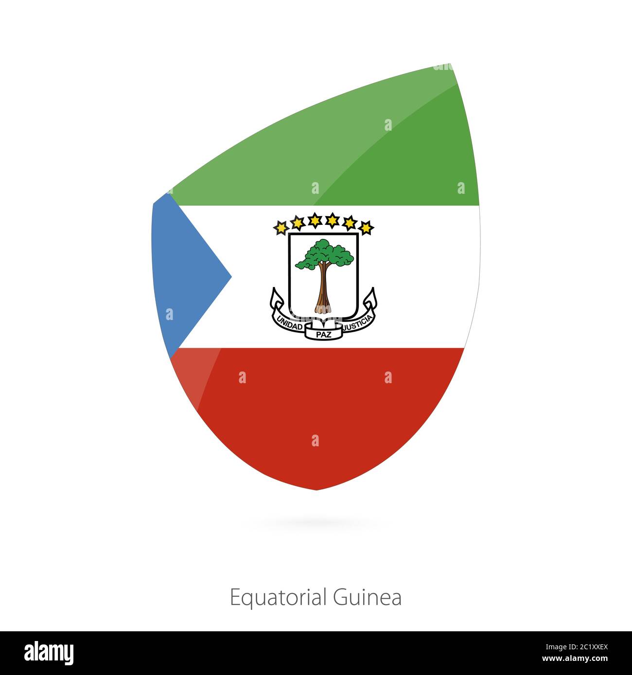 Flag of Equatorial Guinea in the style of Rugby icon. Vector Illustration. Stock Vector