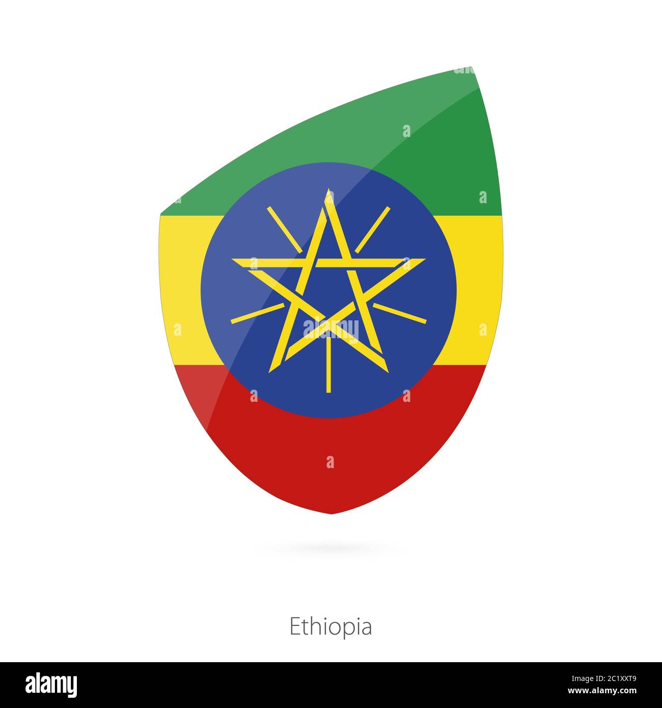 Flag of Ethiopia. Ethiopian Rugby flag. Vector Illustration. Stock Vector