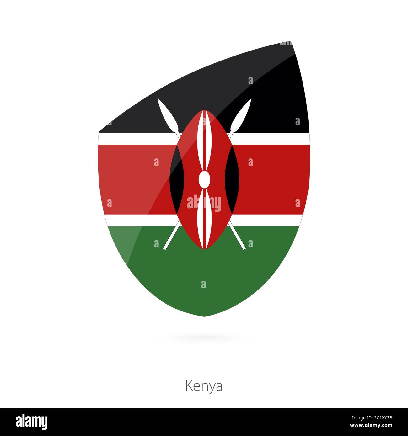 Flag of Kenya in the style of Rugby icon. Vector Illustration. Stock Vector