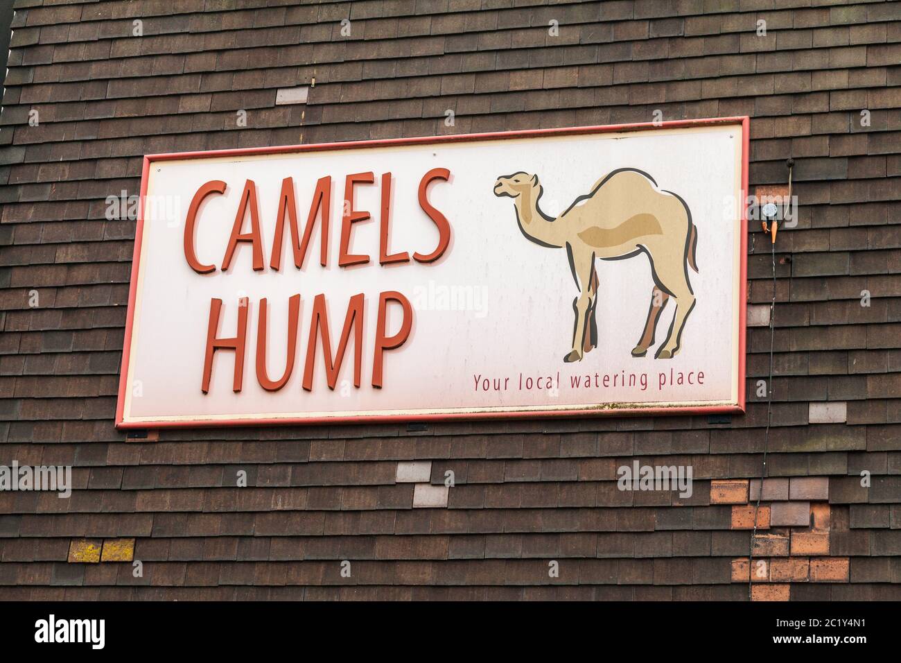 Camels Hump pub sign in Middlesbrough,England,UK. Stock Photo