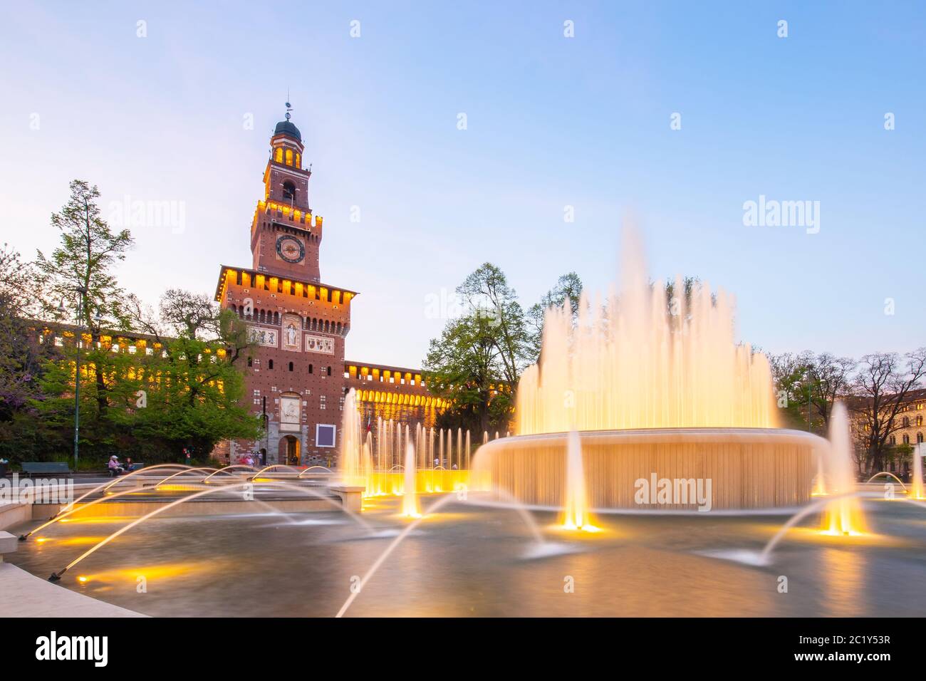 Castello Sforzesco landmark in Milan, Italy Stock Photo