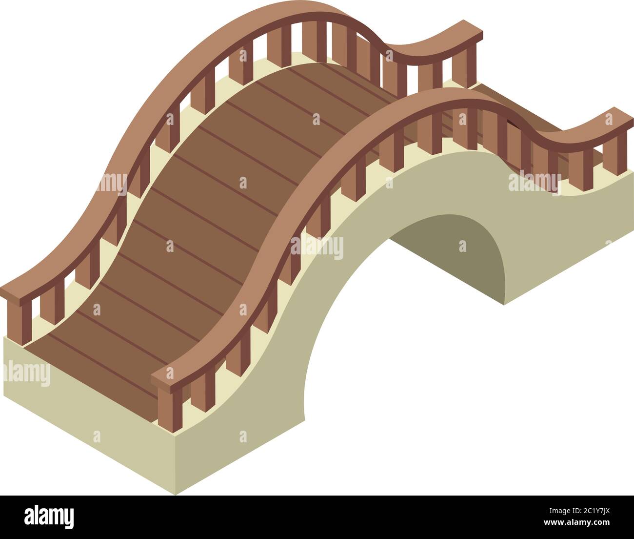 Wood bridge icon. Isometric of wood bridge vector icon for web design